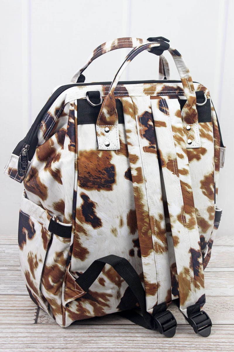 Black Cow Print Diaper Bag