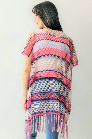 Coasting Through Poncho Top, Pink - Wholesale Accessory Market