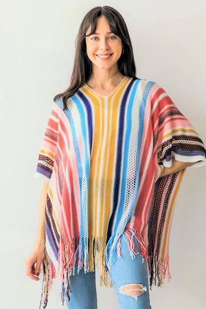 Bright Ideas Poncho Top, Pink - Wholesale Accessory Market