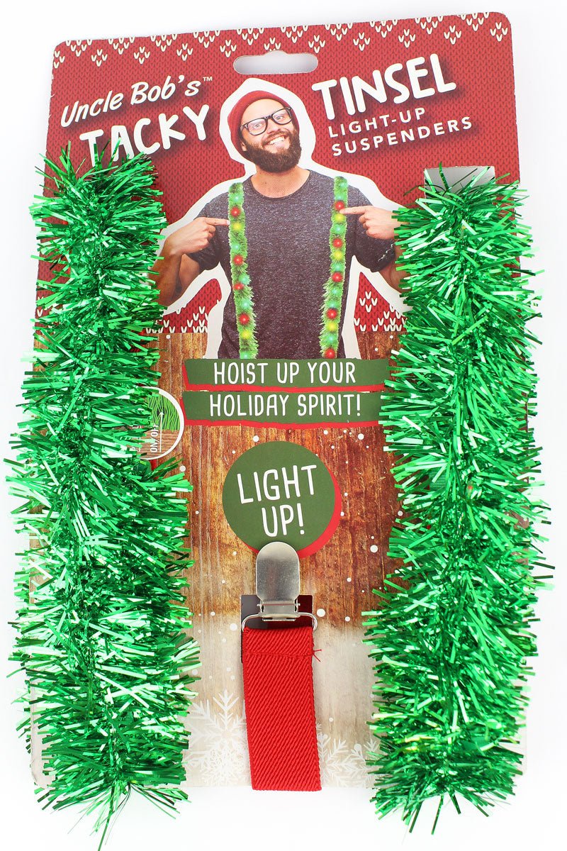 Tacky Tinsel Light-Up Suspenders - Wholesale Accessory Market