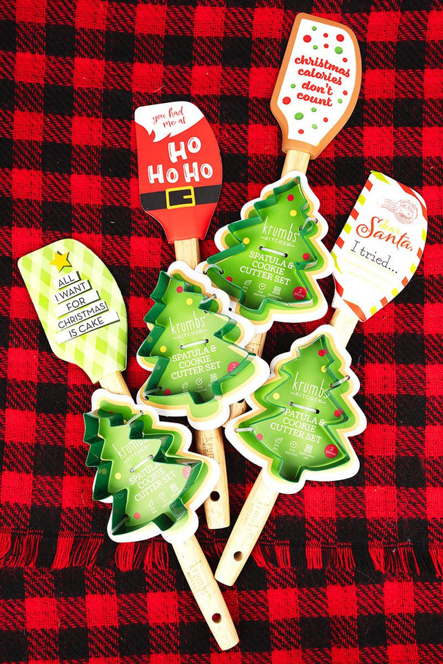 One Christmas Krumbs Kitchen Spatula & Cookie Cutter Set - SHIPS ASSORTED - Wholesale Accessory Market