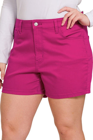Plus Size Magenta High Rise Jean Shorts - Wholesale Accessory Market
