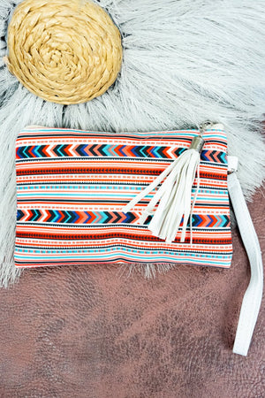 Cayce Canyon Tassel Wristlet Pouch, Coral - Wholesale Accessory Market