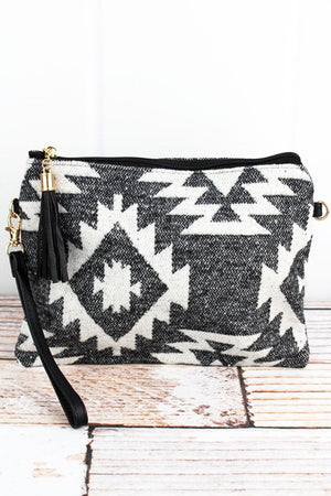 L.I.B. New York Black Sedona Stars Tassel Crossbody Clutch - Wholesale Accessory Market