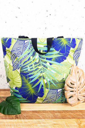 L.I.B. New York Truly Tropical Tote Bag, Navy - Wholesale Accessory Market