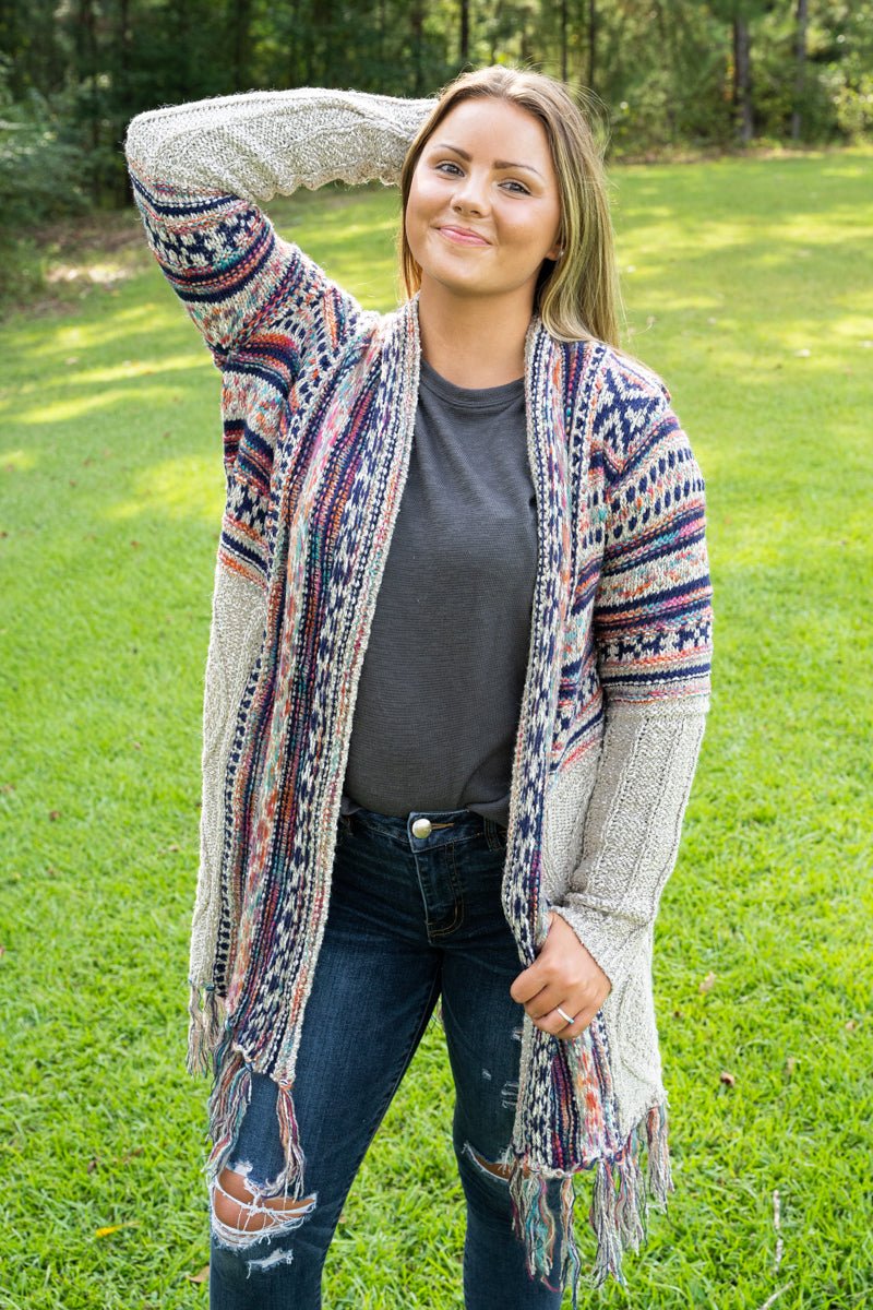 Manta Rota Knit Cardigan, Beige | Wholesale Accessory Market