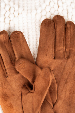 L.I.B. New York One Pair Reach Out Smart Touch Gloves, Brown - Wholesale Accessory Market