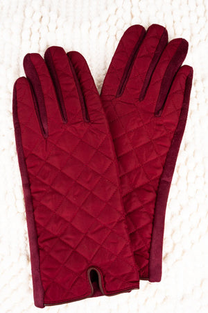 L.I.B. New York One Pair By Your Side Smart Touch Gloves, Burgundy - Wholesale Accessory Market