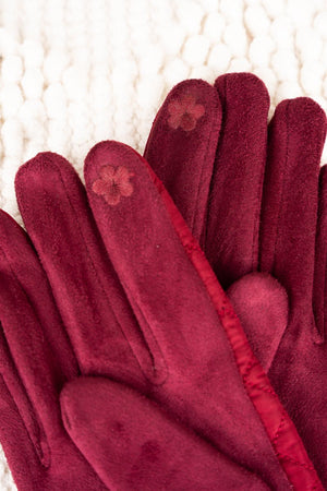 L.I.B. New York One Pair By Your Side Smart Touch Gloves, Burgundy - Wholesale Accessory Market