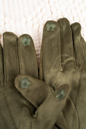 L.I.B. New York One Pair By Your Side Smart Touch Gloves, Olive - Wholesale Accessory Market