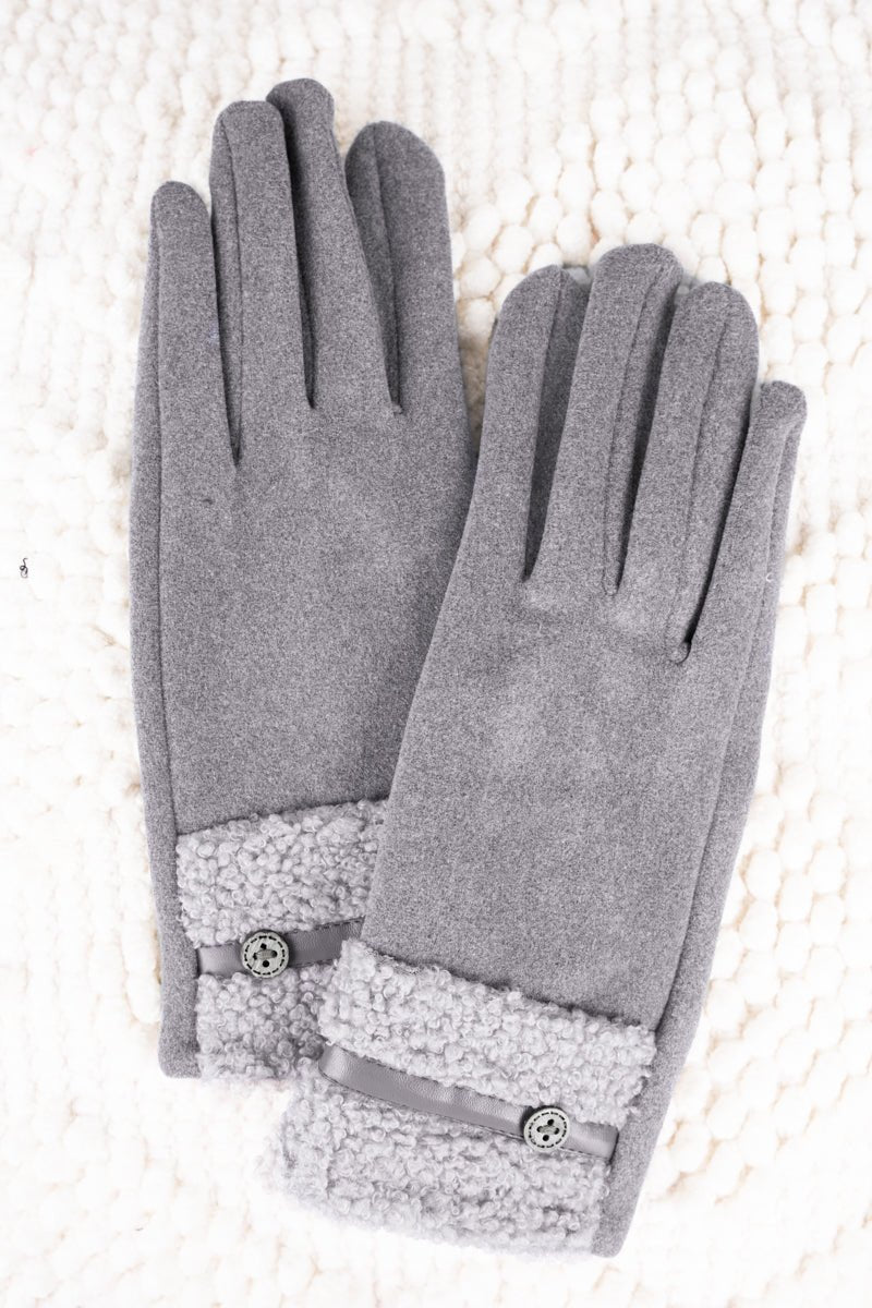 One Pair The Raquel Smart Touch Gloves, Gray Wholesale Accessory Market