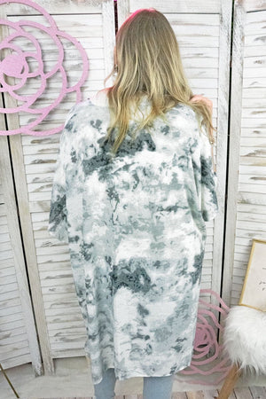 Make A Splash Stretch Kimono, Gray - Wholesale Accessory Market