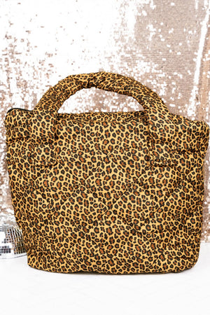 Winter Rush Leopard Puffy Tote - Wholesale Accessory Market