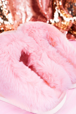 Morning Moment Pink Knit Slippers - Wholesale Accessory Market