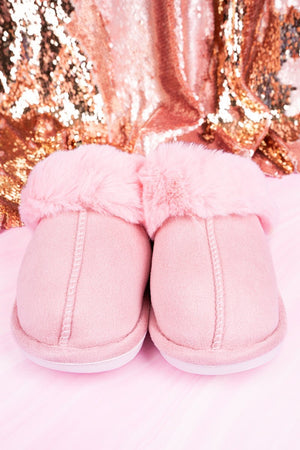 Morning Moment Pink Knit Slippers - Wholesale Accessory Market