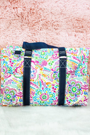 NGIL In Bloom Utility Tote with Navy Trim - Wholesale Accessory Market