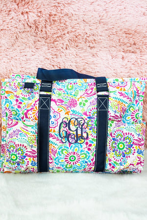 NGIL In Bloom Utility Tote with Navy Trim - Wholesale Accessory Market