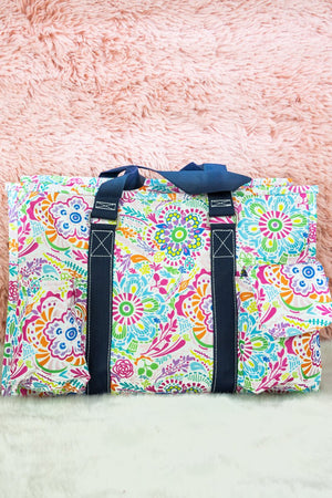 NGIL In Bloom Utility Tote with Navy Trim - Wholesale Accessory Market