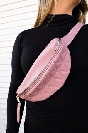 15% OFF! Trip Of A Lifetime Pink Faux Leather Puffy Fanny Pack - Wholesale Accessory Market