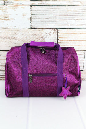 NGIL Purple Glitz & Glam Petite Duffle Bag 12" - Wholesale Accessory Market