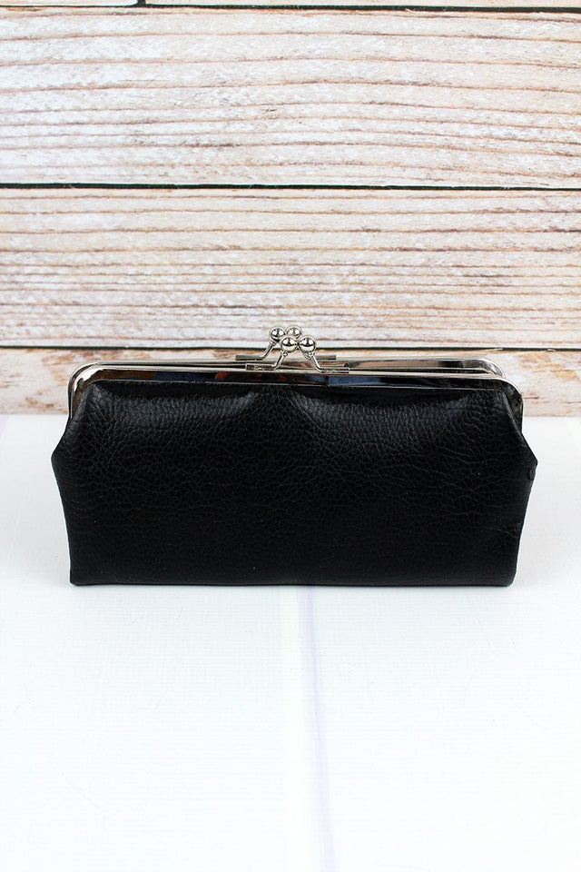 NGIL Twice as Nice Clutch Wallet in Black - Wholesale Accessory Market