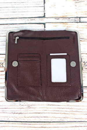 NGIL Twice as Nice Clutch Wallet in Chocolate Brown - Wholesale Accessory Market