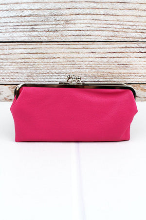NGIL Twice as Nice Clutch Wallet in Hot Pink - Wholesale Accessory Market