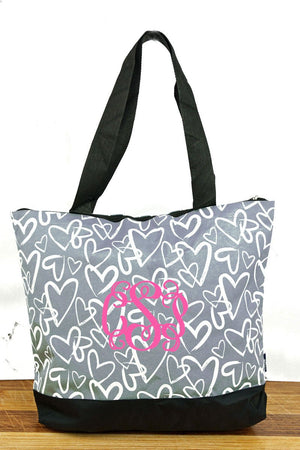 NGIL Heart To Heart with Black Trim Tote Bag - Wholesale Accessory Market