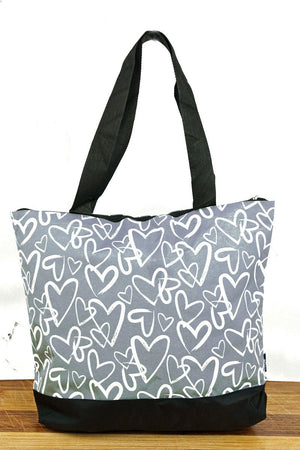 NGIL Heart To Heart with Black Trim Tote Bag - Wholesale Accessory Market
