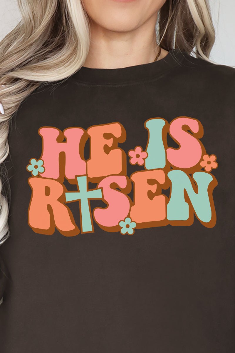 Groovy He Is Risen Heavy-weight Crew Sweatshirt - Wholesale Accessory Market