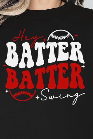 Hey Batter Batter Heavy-weight Crew Sweatshirt - Wholesale Accessory Market