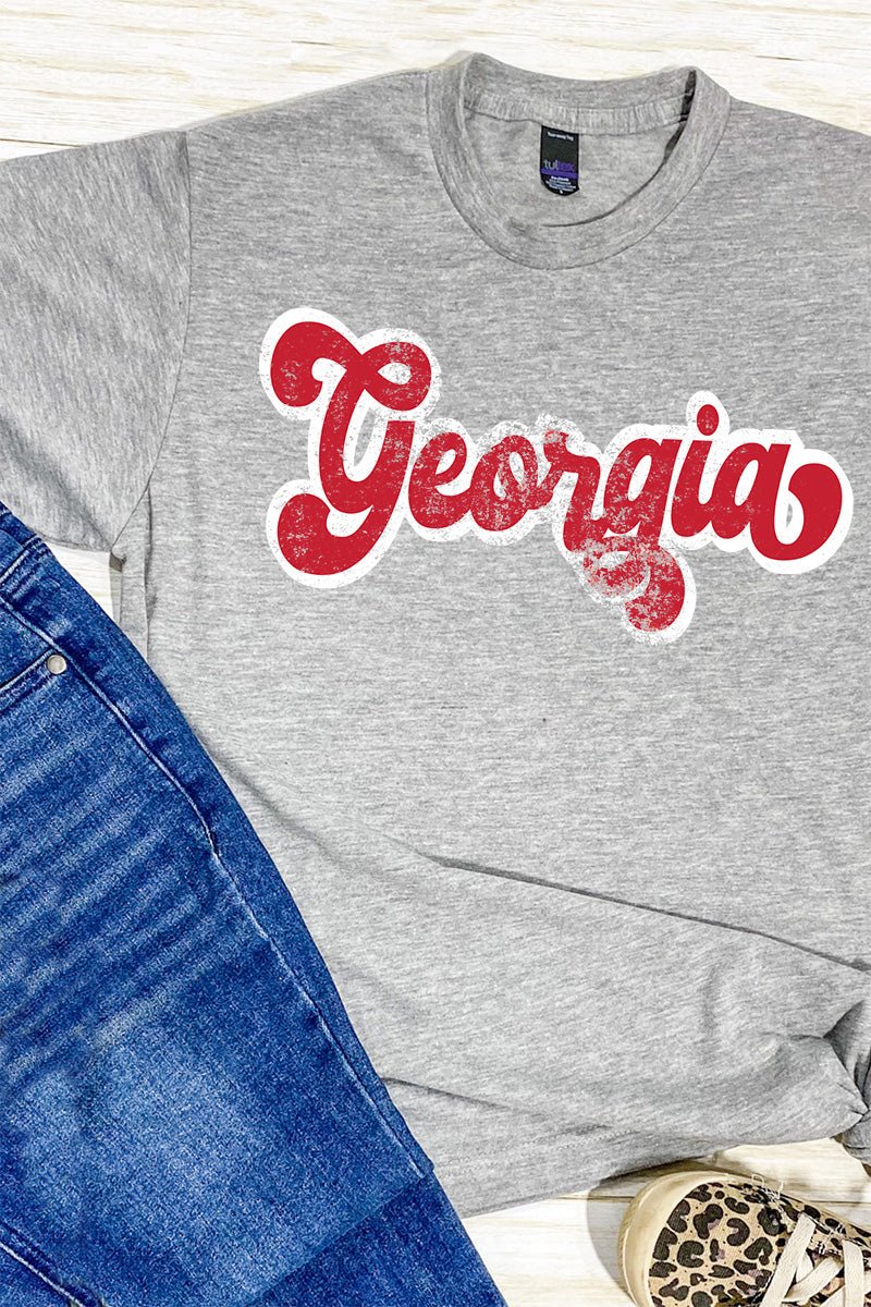Distressed Georgia Script Unisex Blend Tee | Wholesale Accessory Market