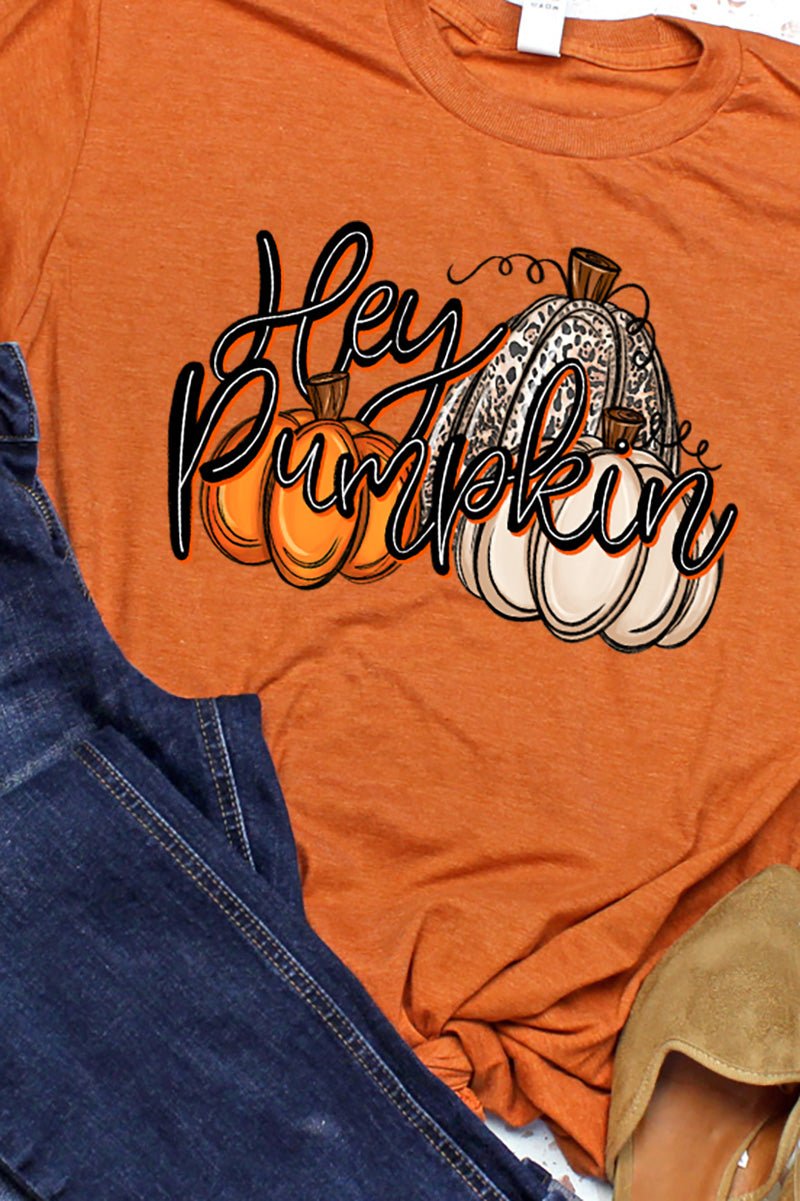 Hey Pumpkin V Neck Graphic Tee