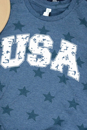 Youth Distressed USA Unisex Five Star Tee - Wholesale Accessory Market
