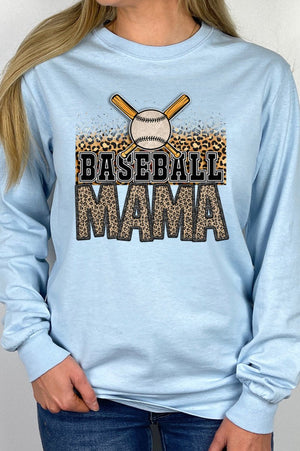 Leopard Baseball Mama Unisex Dri-Power Long-Sleeve 50/50 Tee - Wholesale Accessory Market