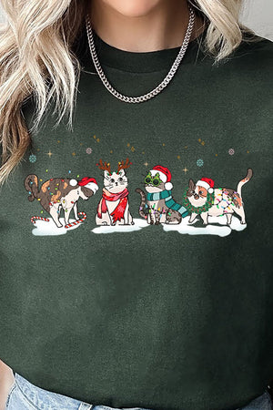 Cat Christmas Short Sleeve Relaxed Fit T-Shirt - Wholesale Accessory Market