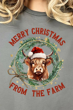From The Farm Merry Christmas Short Sleeve Relaxed Fit T-Shirt - Wholesale Accessory Market