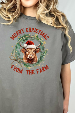 From The Farm Merry Christmas Short Sleeve Relaxed Fit T-Shirt - Wholesale Accessory Market