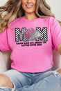 Checkered Cheer Mom Life Short Sleeve Relaxed Fit T-Shirt - Wholesale Accessory Market