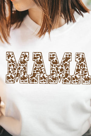 Distressed Brown Cow Mama Short Sleeve Relaxed Fit T-Shirt - Wholesale Accessory Market