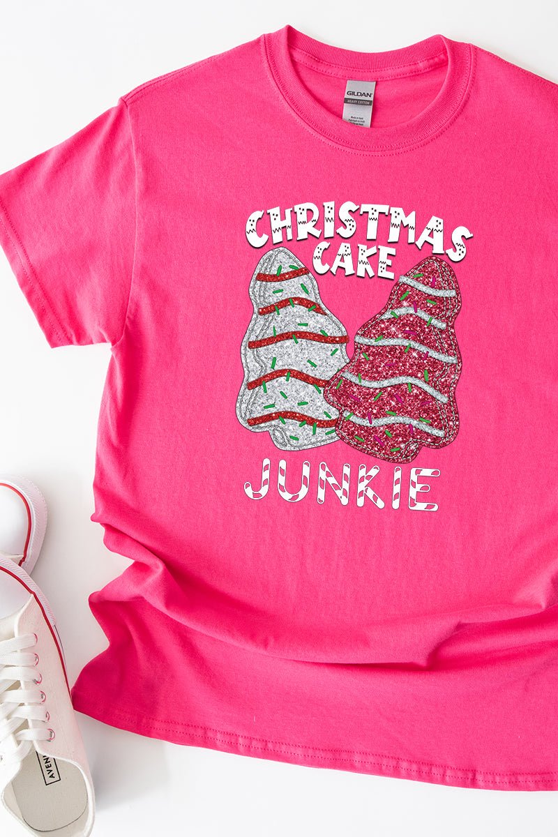 Christmas Tree Print Sequin V Neck T-Shirt