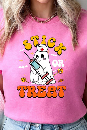 Stick Or Treat Short Sleeve Relaxed Fit T-Shirt - Wholesale Accessory Market