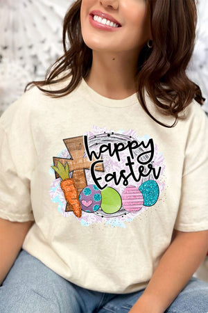 Cross Happy Easter Short Sleeve Relaxed Fit T-Shirt - Wholesale Accessory Market