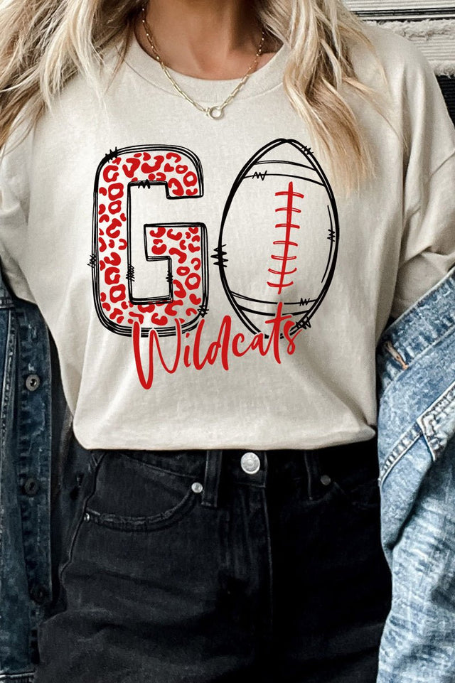 Doodle Go Wildcats Red Short Sleeve Relaxed Fit T-Shirt - Wholesale Accessory Market