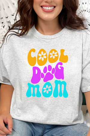 Flower Cool Dog Mom Short Sleeve Relaxed Fit T-Shirt - Wholesale Accessory Market