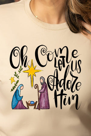 Oh Come Let Us Adore Him Short Sleeve Relaxed Fit T-Shirt - Wholesale Accessory Market