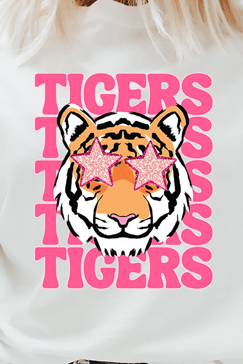 Women's Tiger & Leopard Face Graphic Tee - Short Sleeve Animal Lover T-Shirt Top (Sizes S-XL) - View #7
