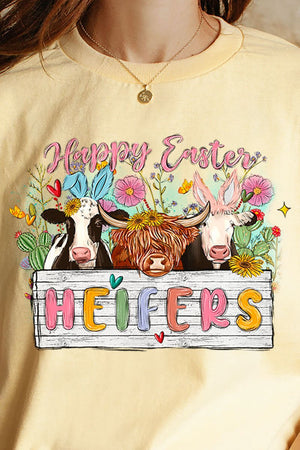 Cows Happy Easter Heifers Short Sleeve Relaxed Fit T-Shirt - Wholesale Accessory Market