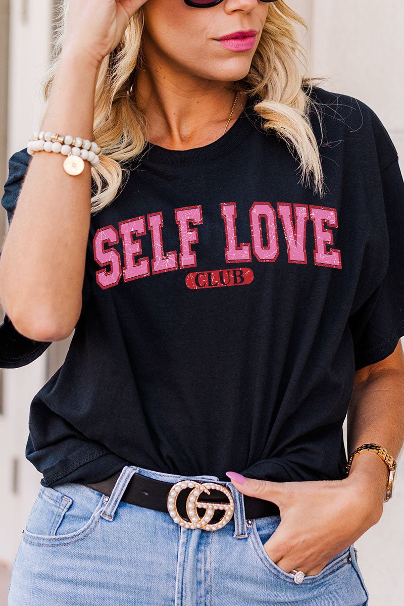 Vintage Self Love Club Short Sleeve Relaxed Fit T-Shirt - Wholesale Accessory Market