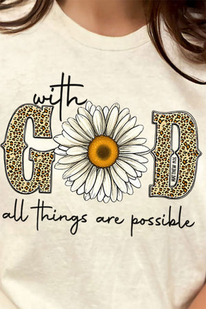 With God Daisy Short Sleeve Relaxed Fit T-Shirt - Wholesale Accessory Market
